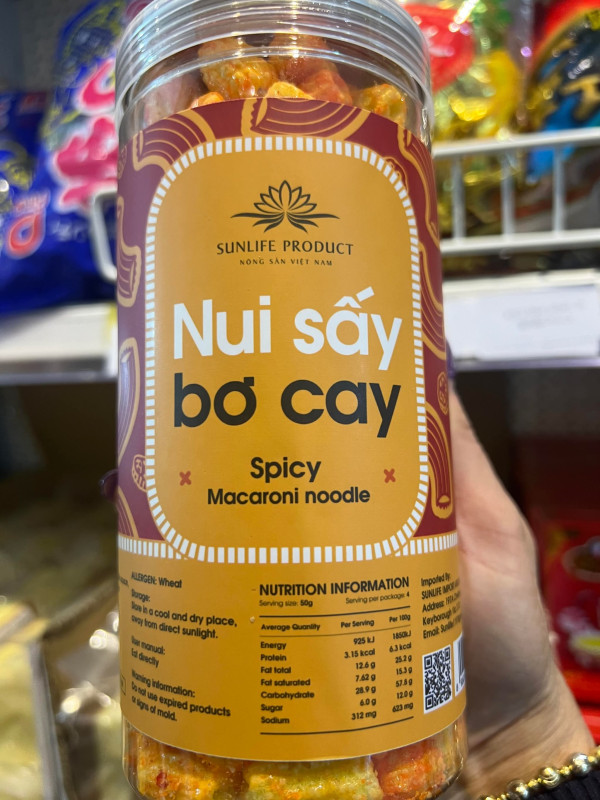 Nui sấy bơ cay 9$ 1 hủ