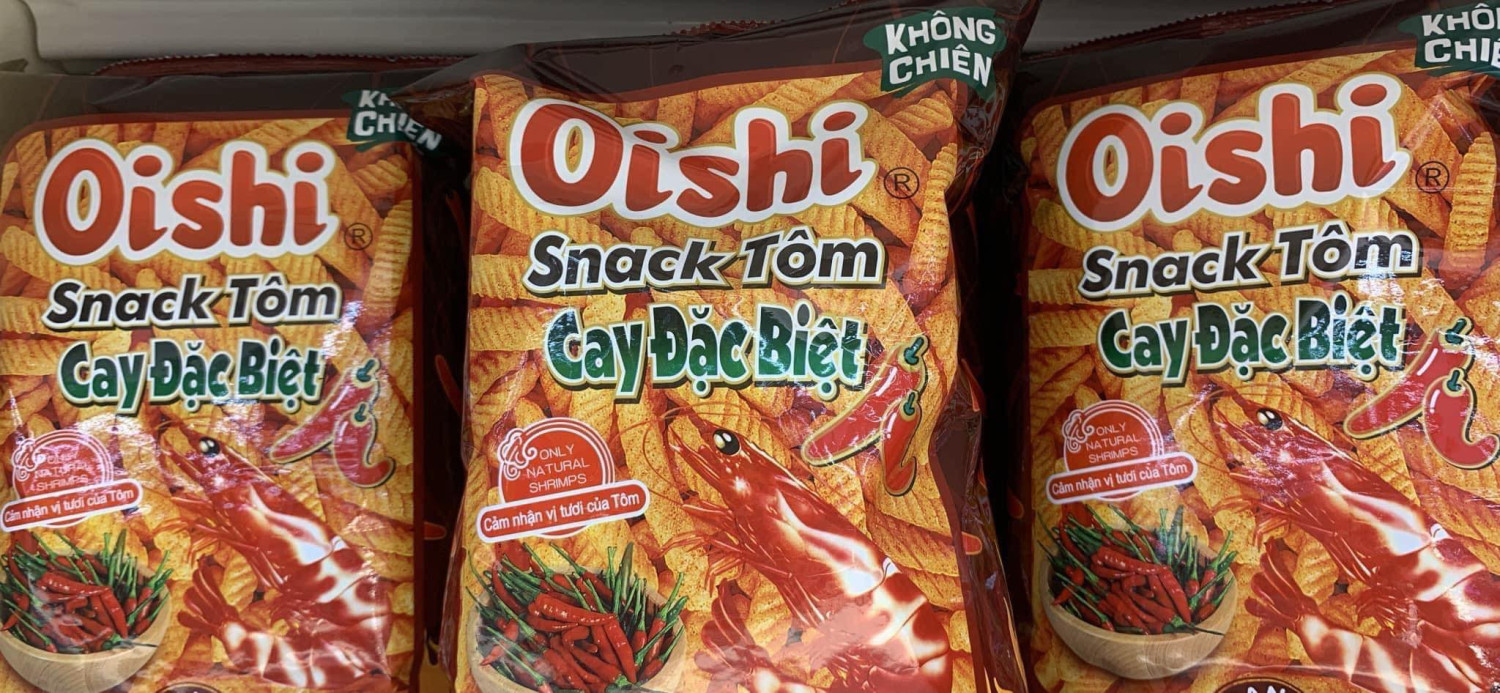 oishi snack tôm cay 3$