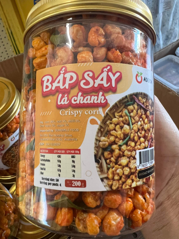 Bắp sấy lá chanh 6$