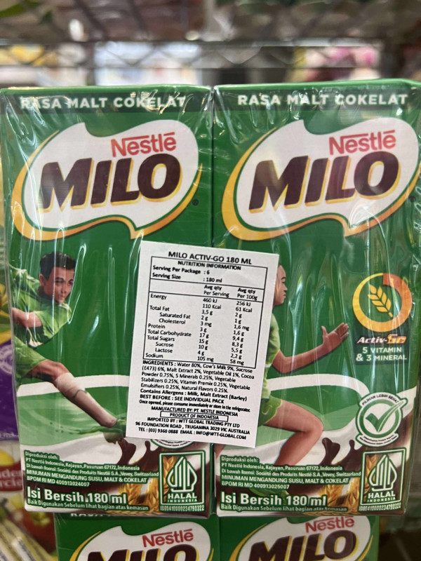 Sữa milo 180ml 8$ 6 hộp